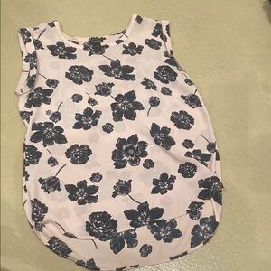 Floral Sleeveless Women's Top - Navy and Pink